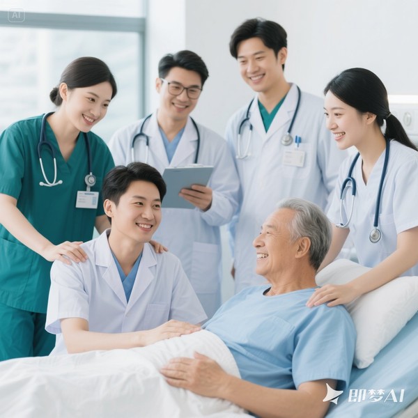 jimeng-2025-06-10-1088-生成一组医护人员图片，体现医护人员对待患者的亲和力.jpeg